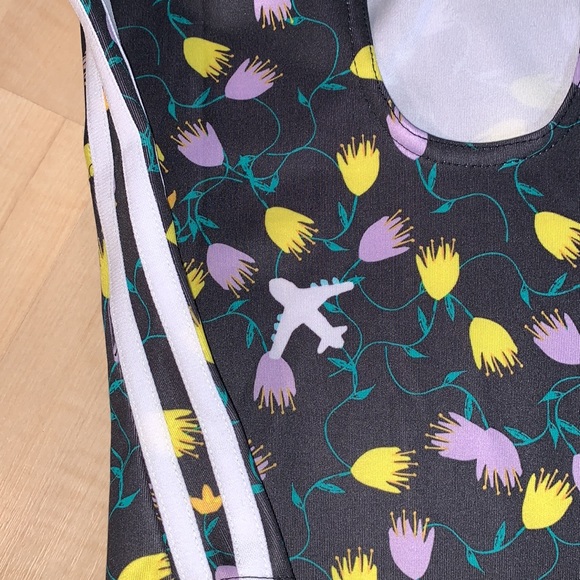 ADIDAS Allover Print Bodysuit - Floral + 3 Stripes - Picture 9 of 12